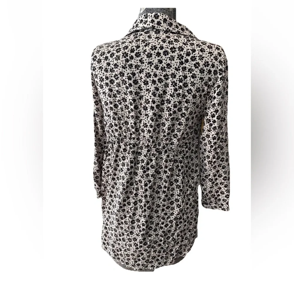 🆕Zara NWT girls size 10 boho style floral beige and‎ black pullover dress short